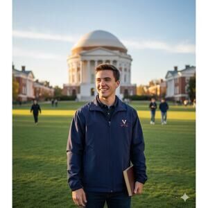 Virginia UVA Cavaliers Full Zip Windbreaker Jacket by Waterproof Blue~Men's S